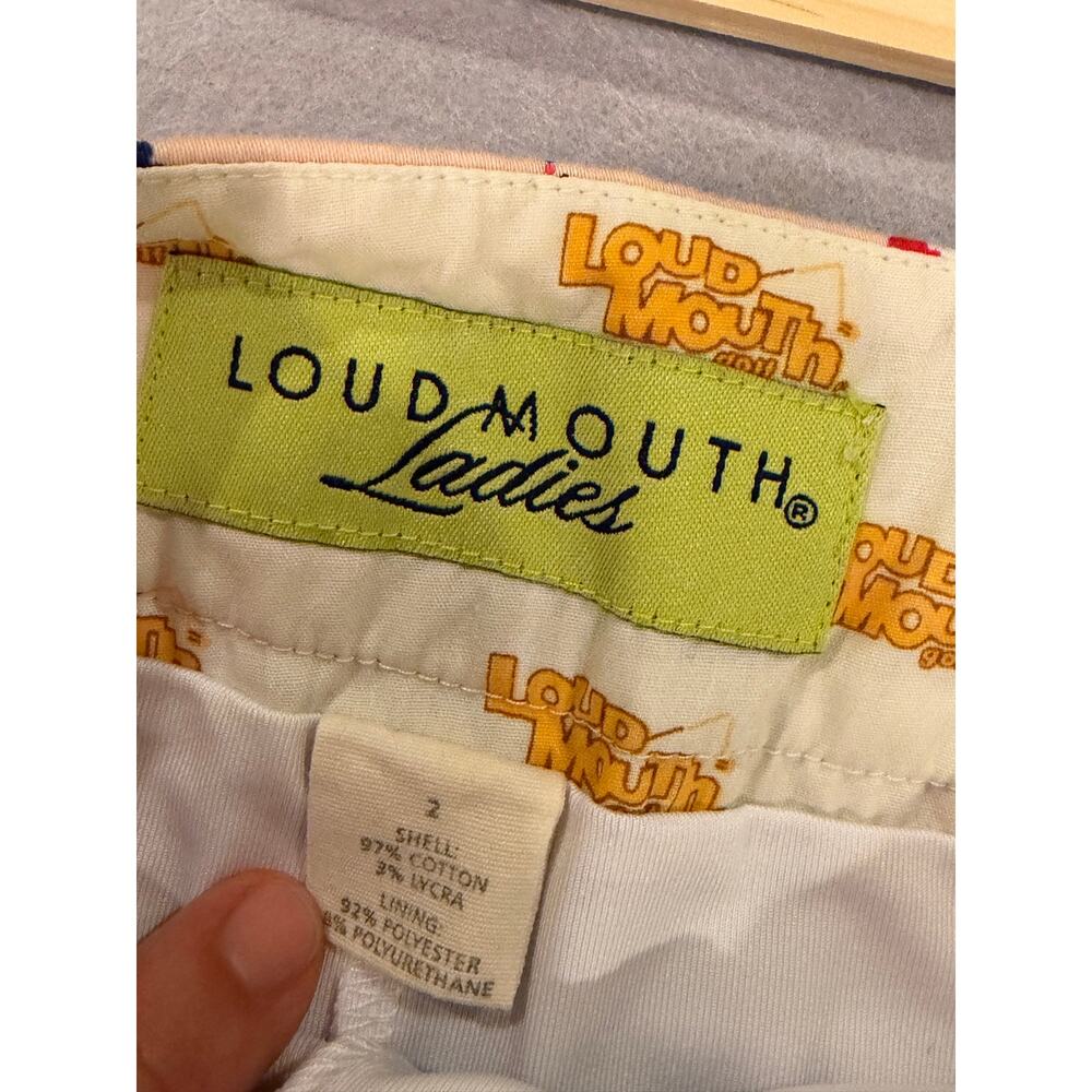 LoudMouth Ladies Size 2 Argyle Golf Skort Red Navy White - Picture 4 of 8